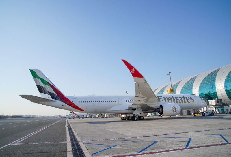 Emirates A350 Business Class plane